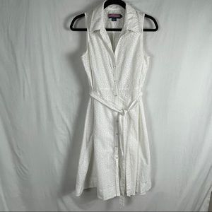 Vineyard Vines Cotton Eyelet White Lined Midi Dress